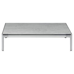Alias P17 AluZen Low Table 80X95 with Marble Top and Polished Aluminum Frame