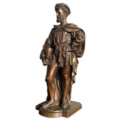 Stunning Antique Bronze Sculpture / Statue of a Well Dressed Venetian Merchant