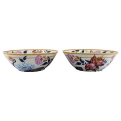 Vintage Porcelaine de Paris, "Aurore Tropicale", Two Large Porcelain Bowls