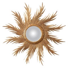 French Vintage Gold Starburst Mirror