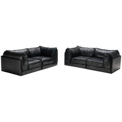De Sede 'Pagoda' DS-19A Sofas in Black Leather