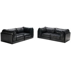 De Sede ' Pagode' DS-19A Sofas aus schwarzem Leder