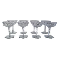 Baccarat Crystal Champagne Coupe Glasses Set of 8