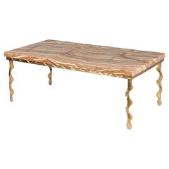Chah Bronze and Onyx Coffee Table Designed by Laura Gonzalez