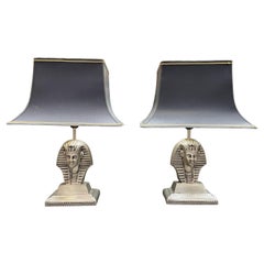Pair of Pharaoh Head Table Lamps