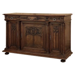 19th Century French Gothic Walnut Buffet