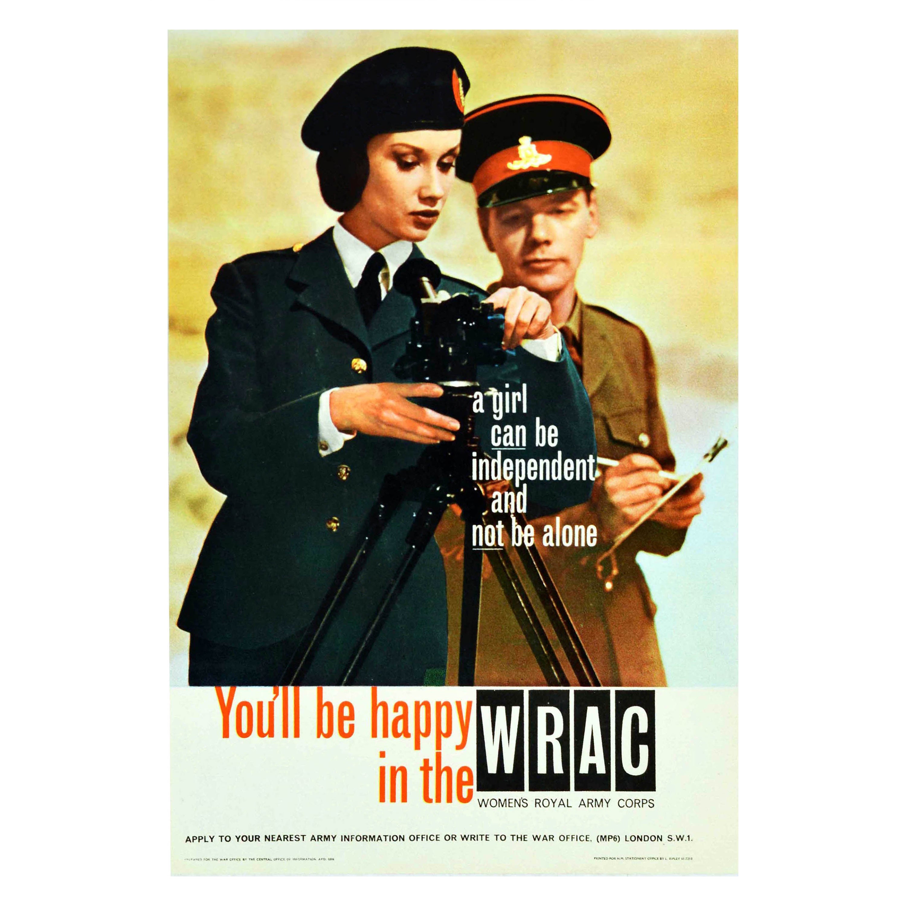 Original Vintage-Poster „You'll Be Happy In The WRAC Women's Royal Army Corps“, WRAC