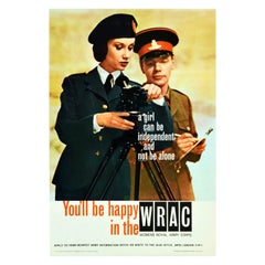 Original Retro Poster You'll Be Happy In The WRAC Women's Royal Army Corps