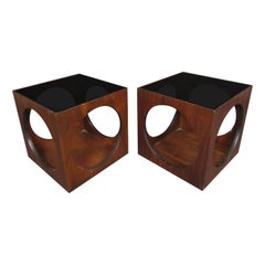 Lane Glass Top Cube Tables