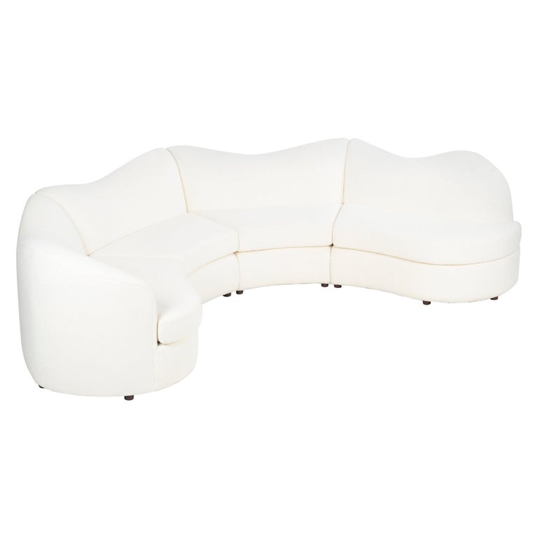 Curved 1980's Wave Sofa For Sale at 1stDibs