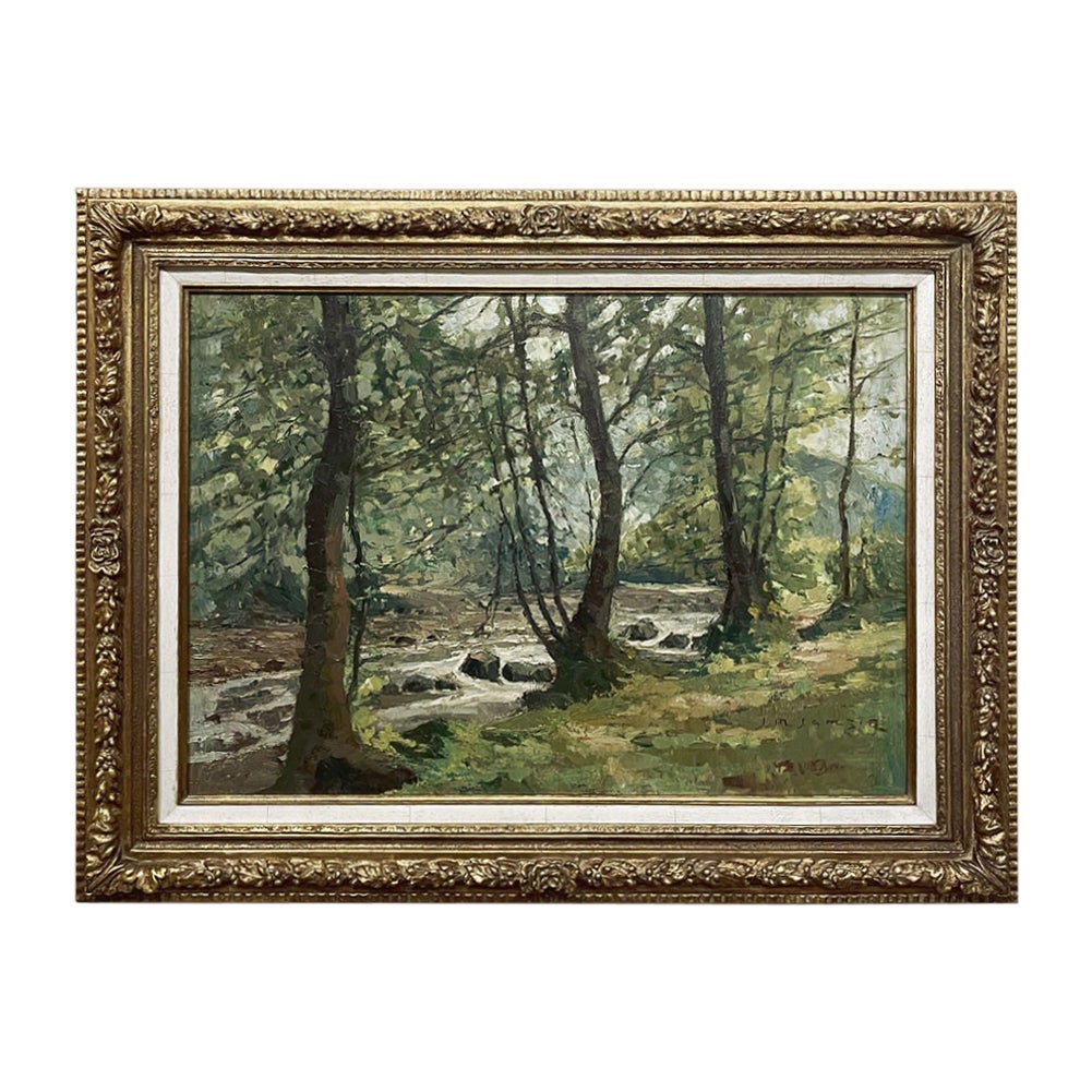 Antique Framed Oil Painting on Canvas by Jean Matthieu Jamsin For Sale