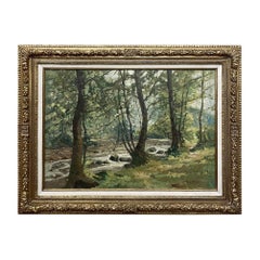 Antique Framed Oil Painting on Canvas by Jean Matthieu Jamsin