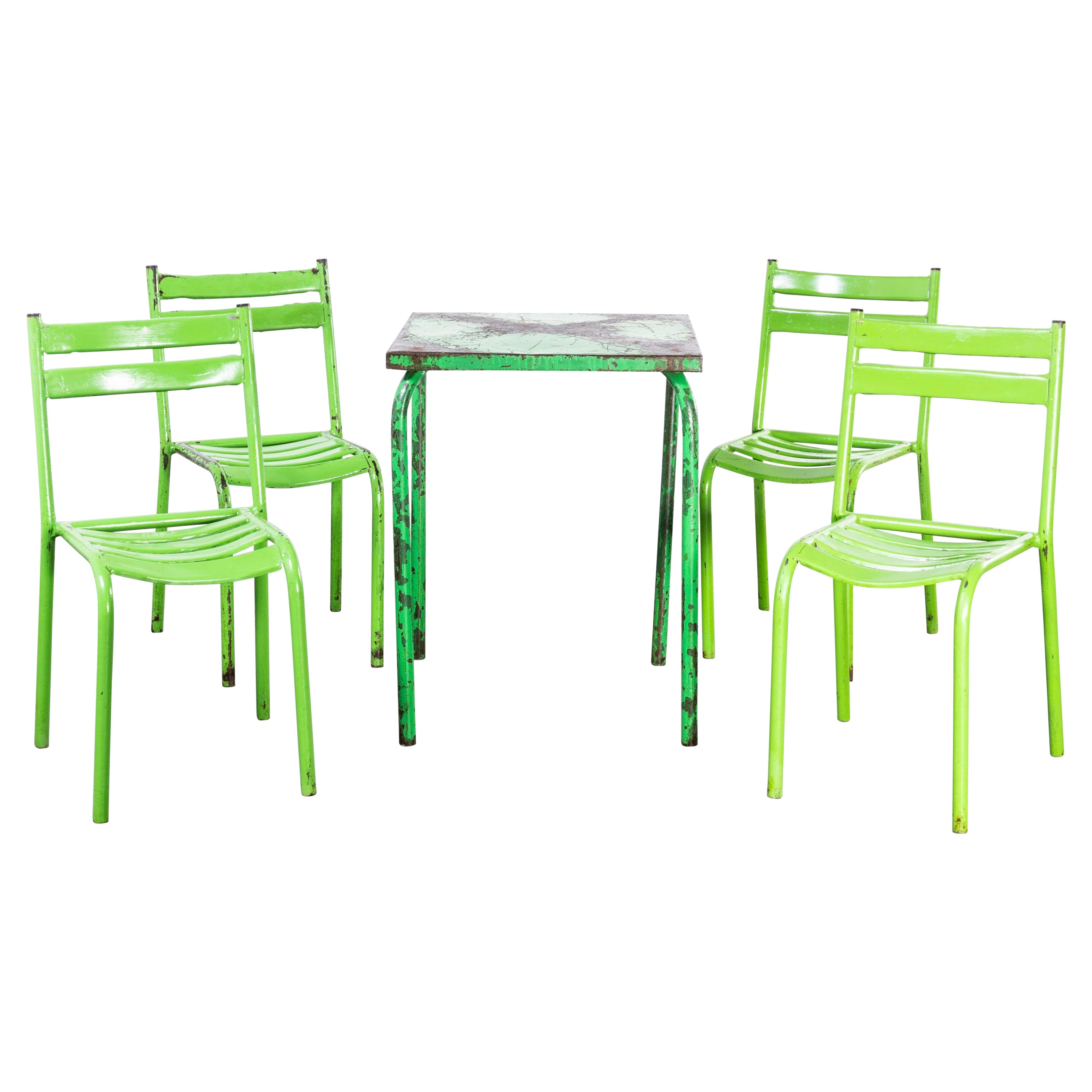 1950's Toledo French Outdoor Table and Four Chair Set, '1629.5' For Sale