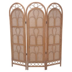 Italian Room Divider in Rattan and Wicker, 1960s