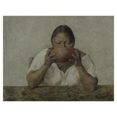 Francisco Zuniga Original Color Lithograph, 1983, “Mujer con Olla”