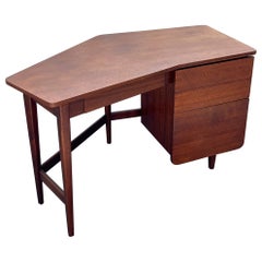 Asymmetrical Mid Century Bertha Schaefer Desk for Singer and Sons