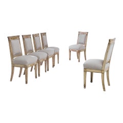 19th Century French Upholstered Dining Chairs, Set of Six