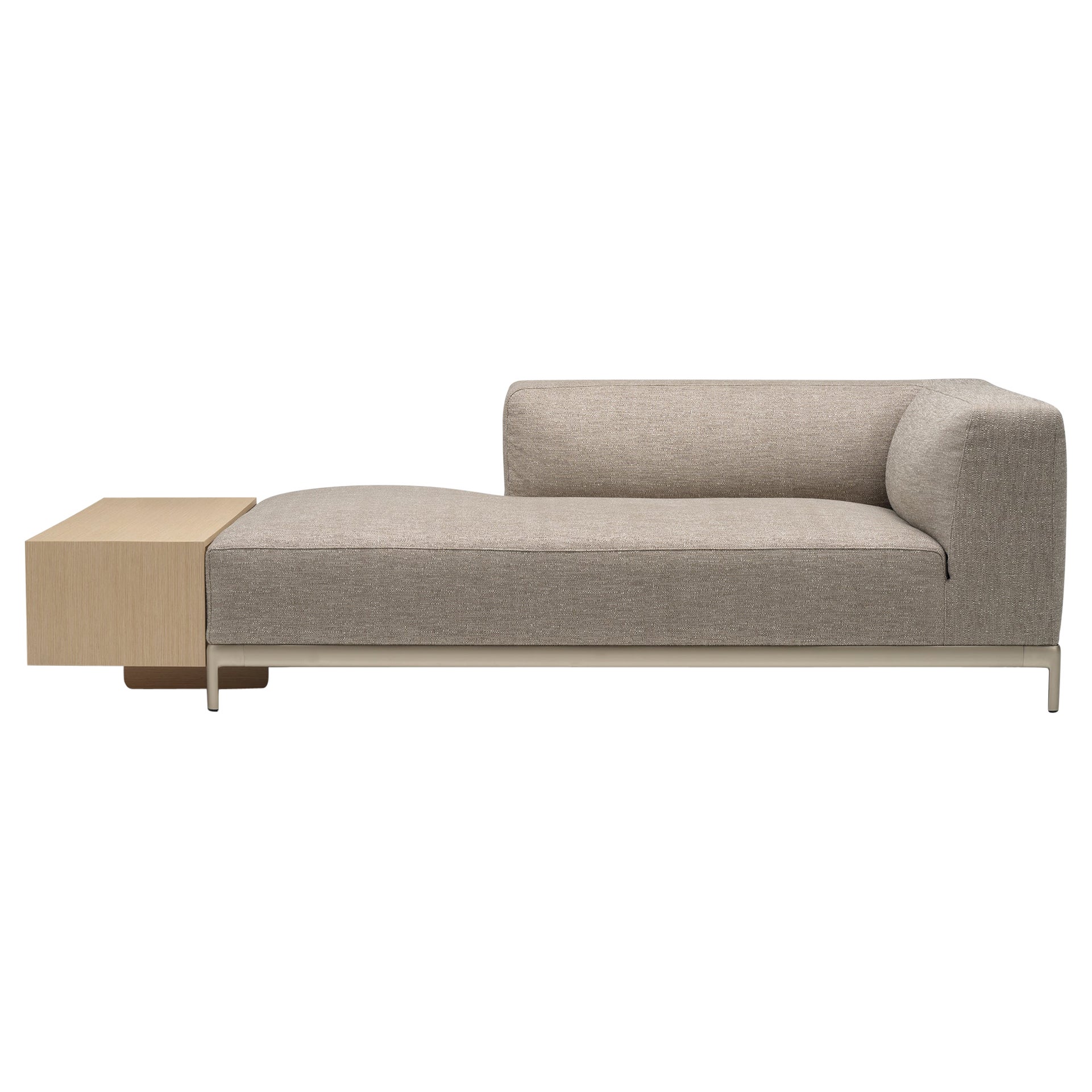 Alias P38 + P54 AluZen Angular Sofa with Box in Brown & Anodized Gold Frame For Sale