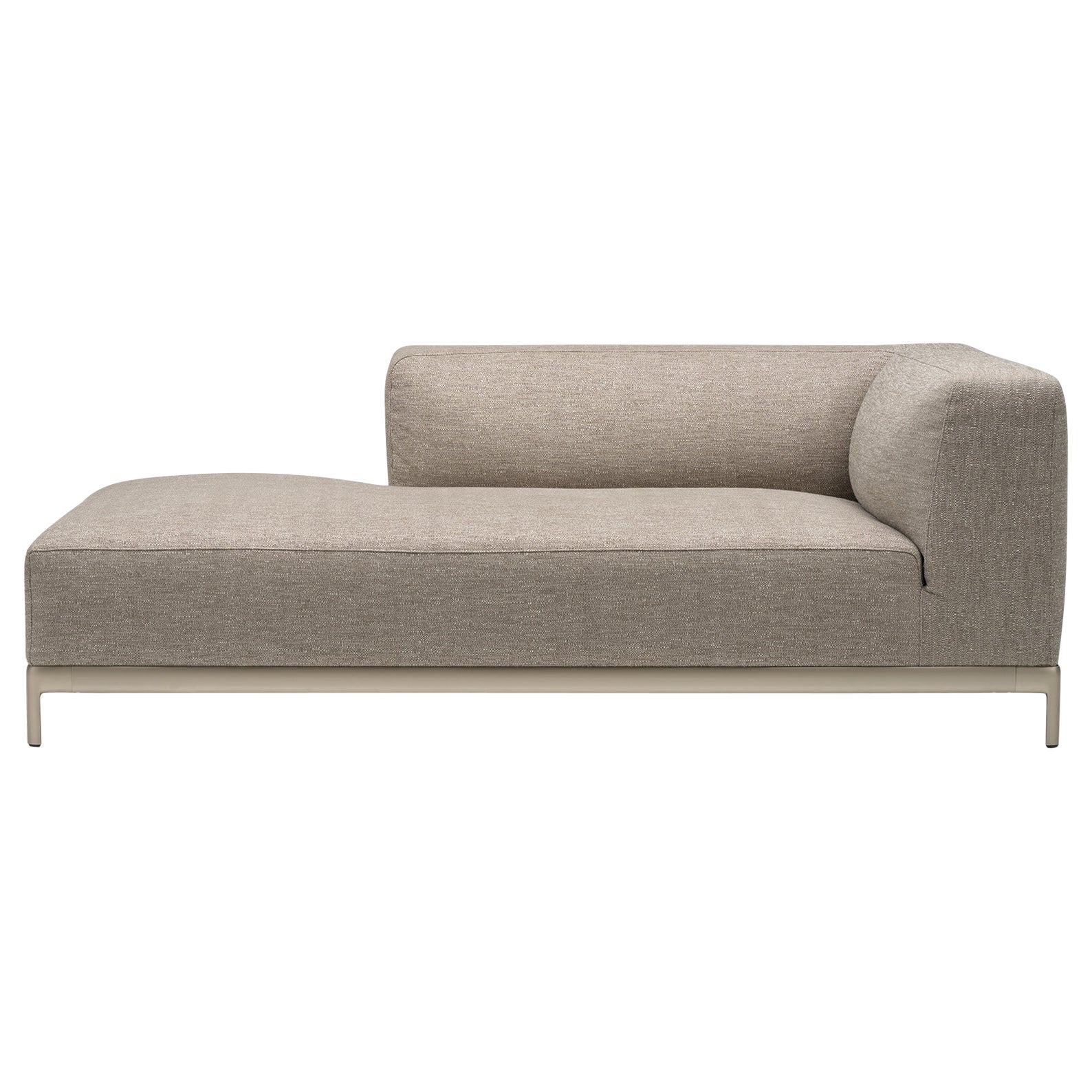 Alias P38 AluZen Soft Angular Sofa in Brown Upholstery & Anodized Gold Frame For Sale