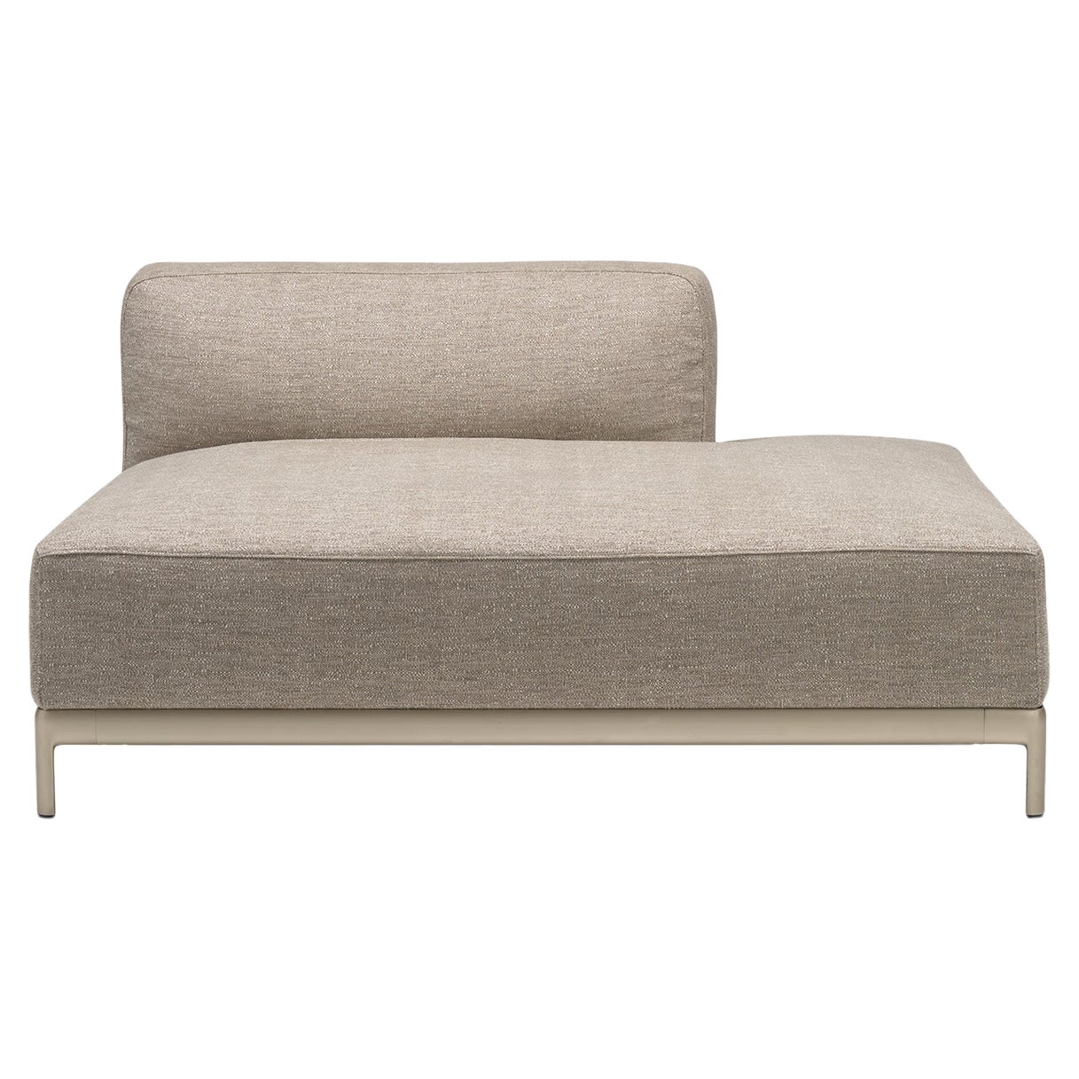 Alias P45 AluZen Soft Ending Sofa in Brown Upholstery & Anodized Gold Frame For Sale