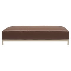 Alias P52 AluZen Soft Bench in Brown Leather Seat and Anodized Gold Frame