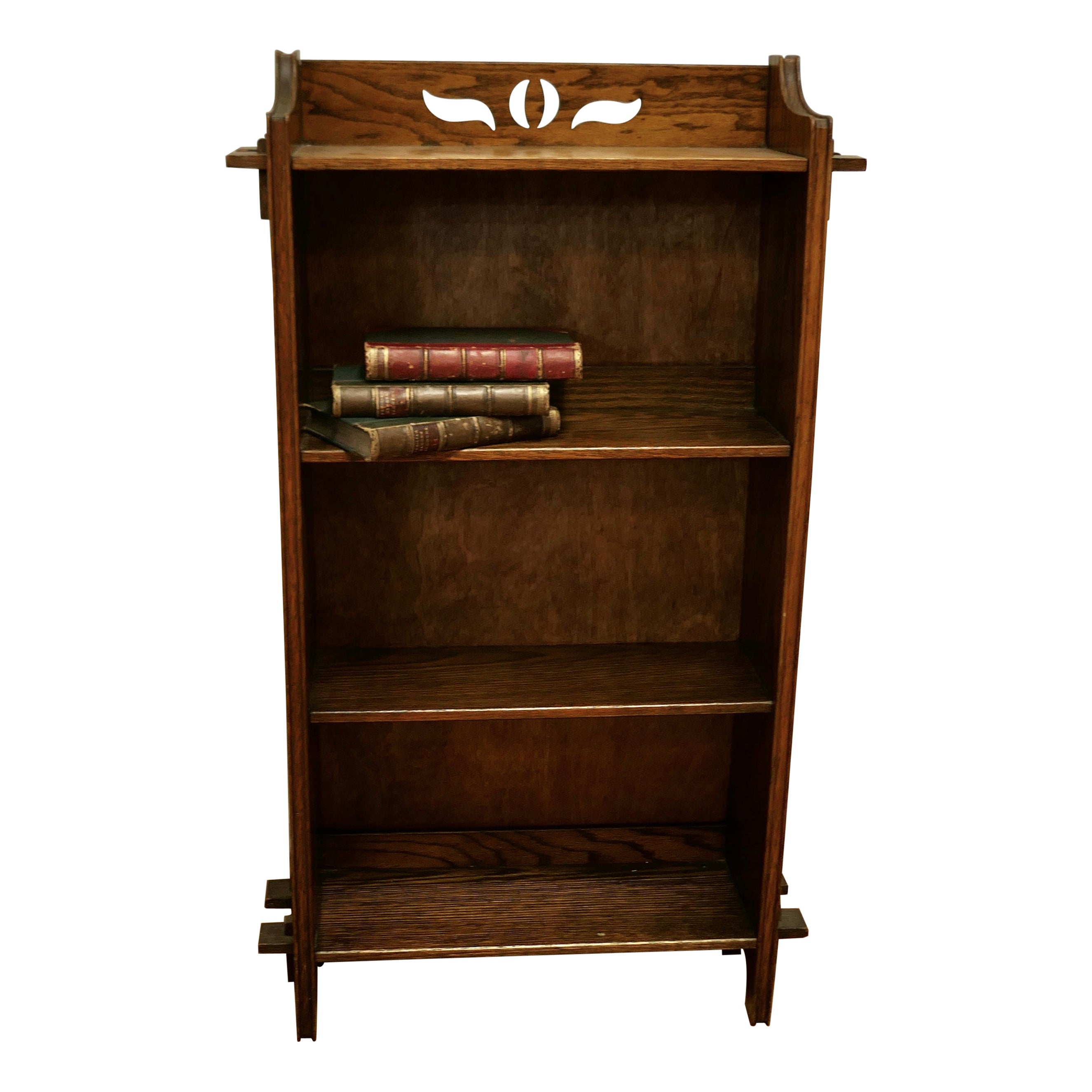 Arts and Crafts Open Front Oak Bookcase