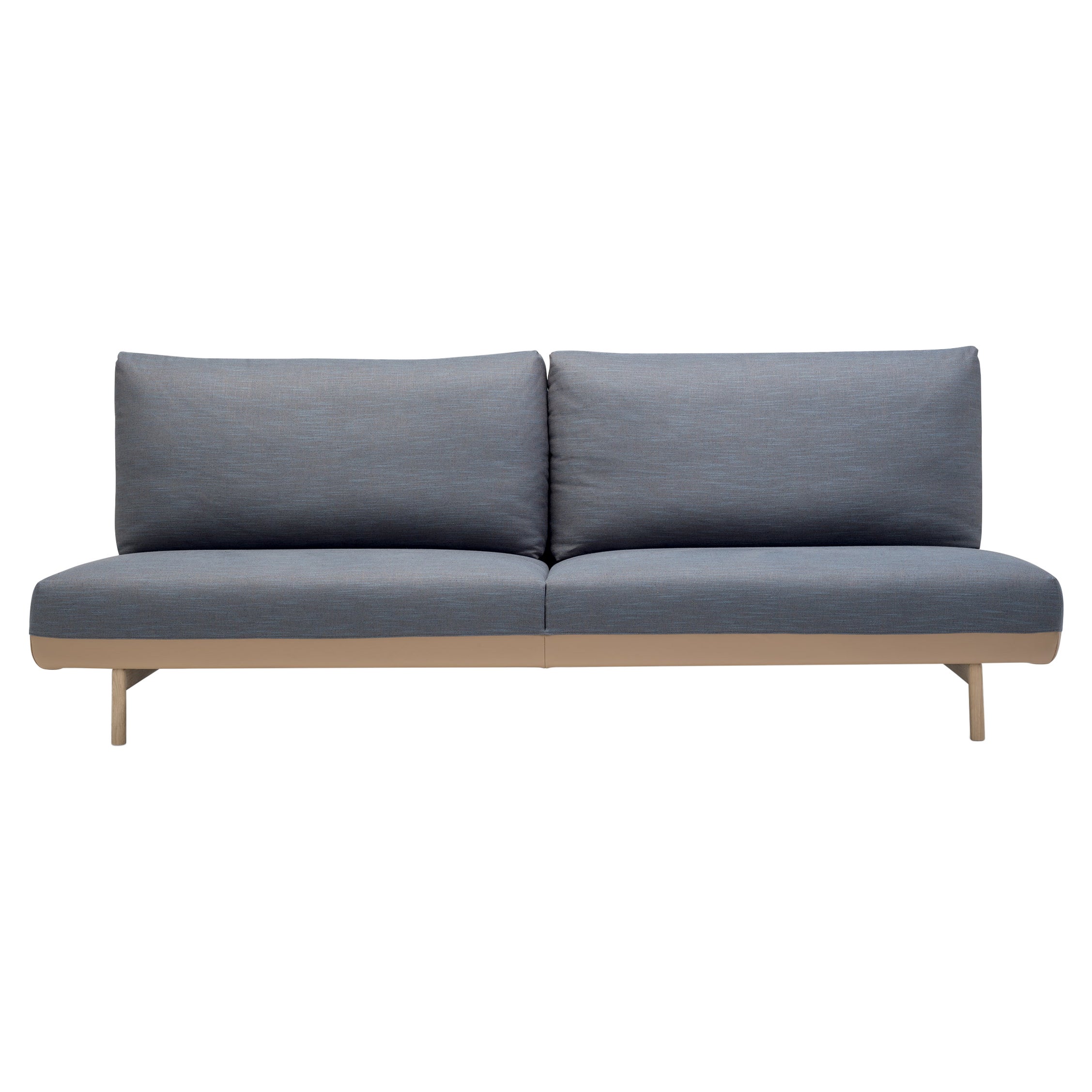 Alias D20 Trigono Canapé deux places en tissu noir avec cadre en Oak naturel en vente