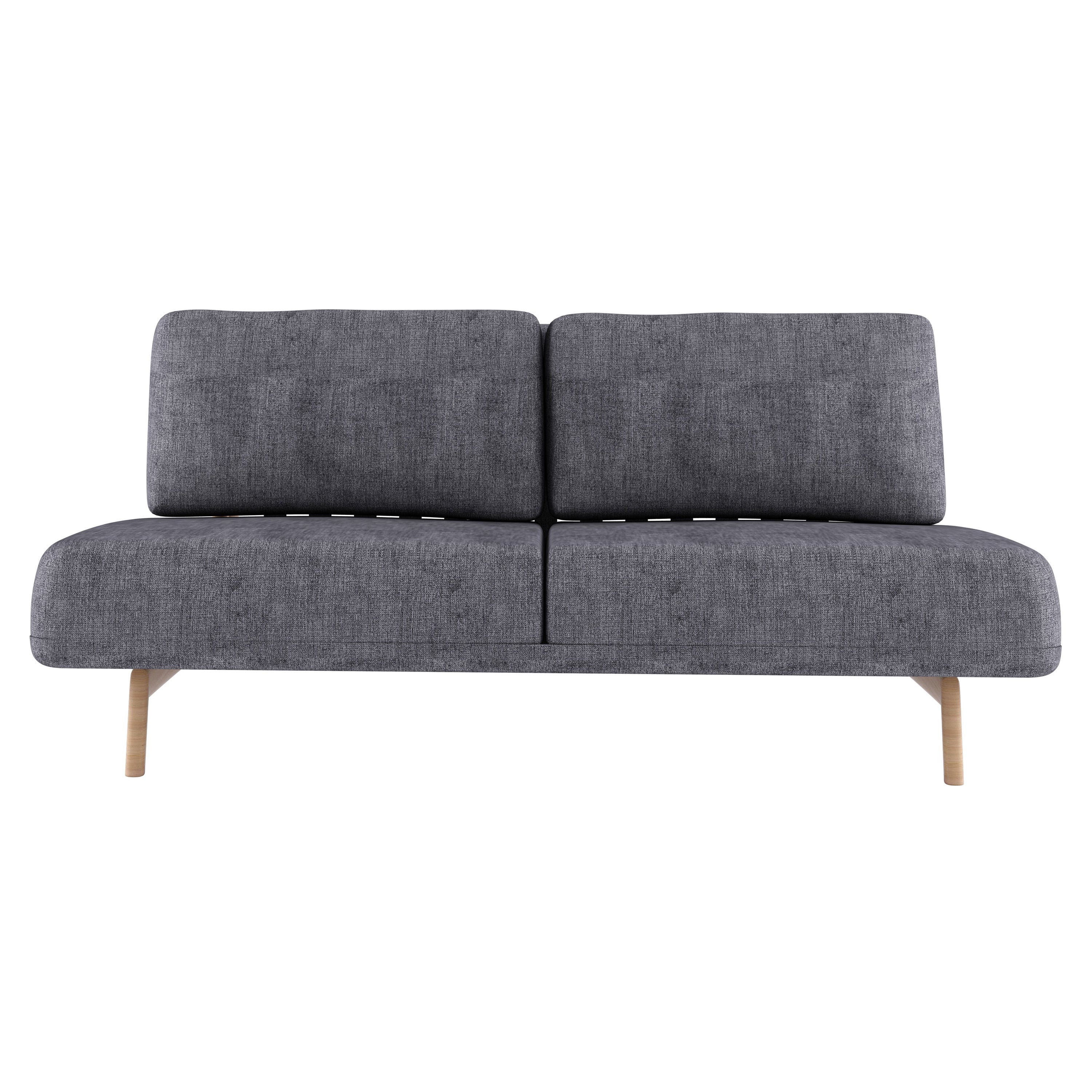 Alias D20 Trigono Two Seater Sofa in Grey Upholstery with Natural Oak Frame