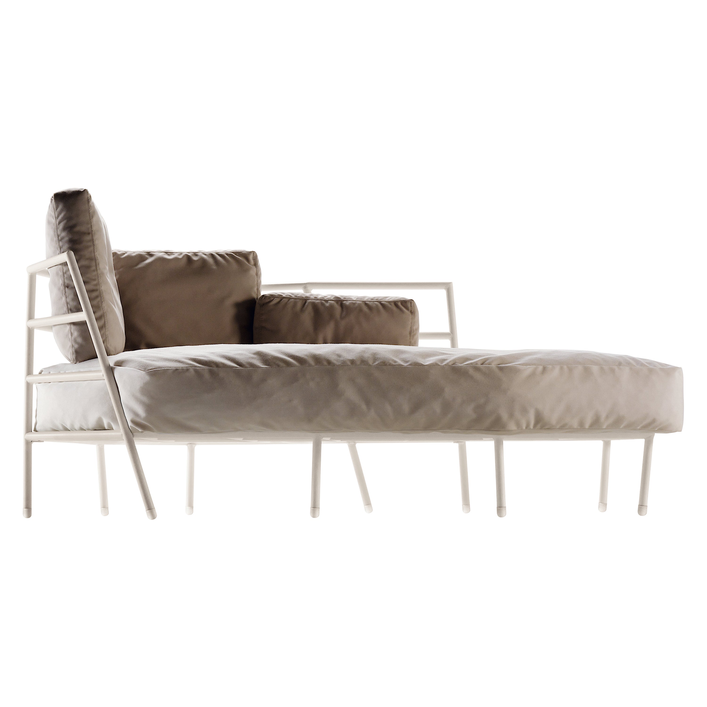 Alias 373_O Dehors Dormeuse Chair with Upholstery and White Lacquered Frame For Sale