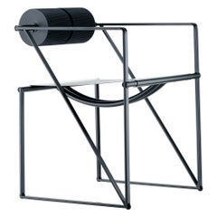 Alias 602 Seconda Chair with Arms in White Steel Sheet Seat and Lacquered Frame