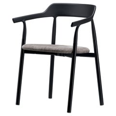 Fauteuil de confort Alias 10E en tissu brun et cadre en acier laqué noir