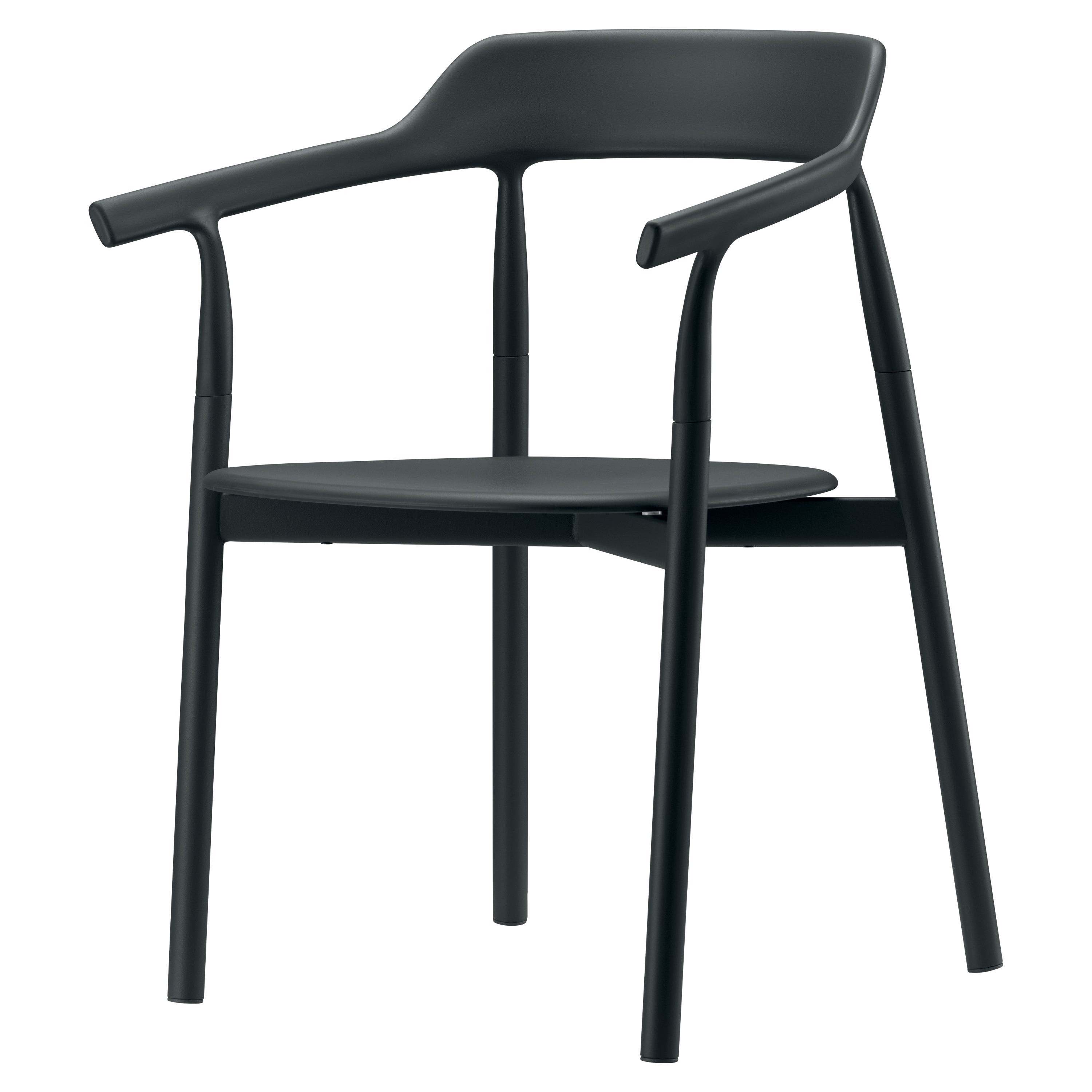 Alias 10E Twig Comfort Chair in Graphite Grey Seat and Lacquered Steel Frame For Sale
