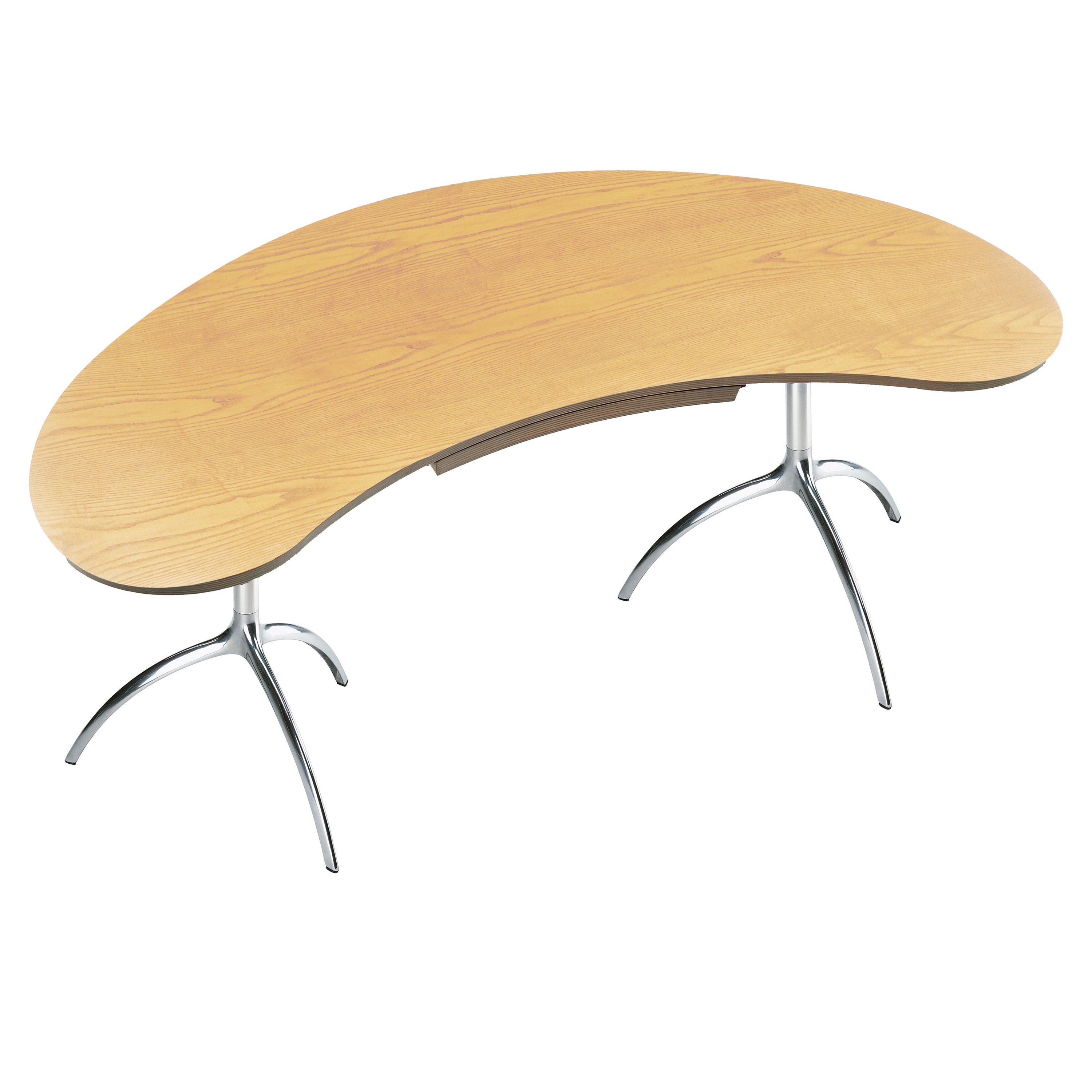Alias 909 Baumtisch mit furnierter Sperrholzplatte und poliertem Aluminiumrahmen im Angebot