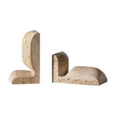 Travertine 'Slo' Book Ends by Christophe Delcourt, Collection Particulière
