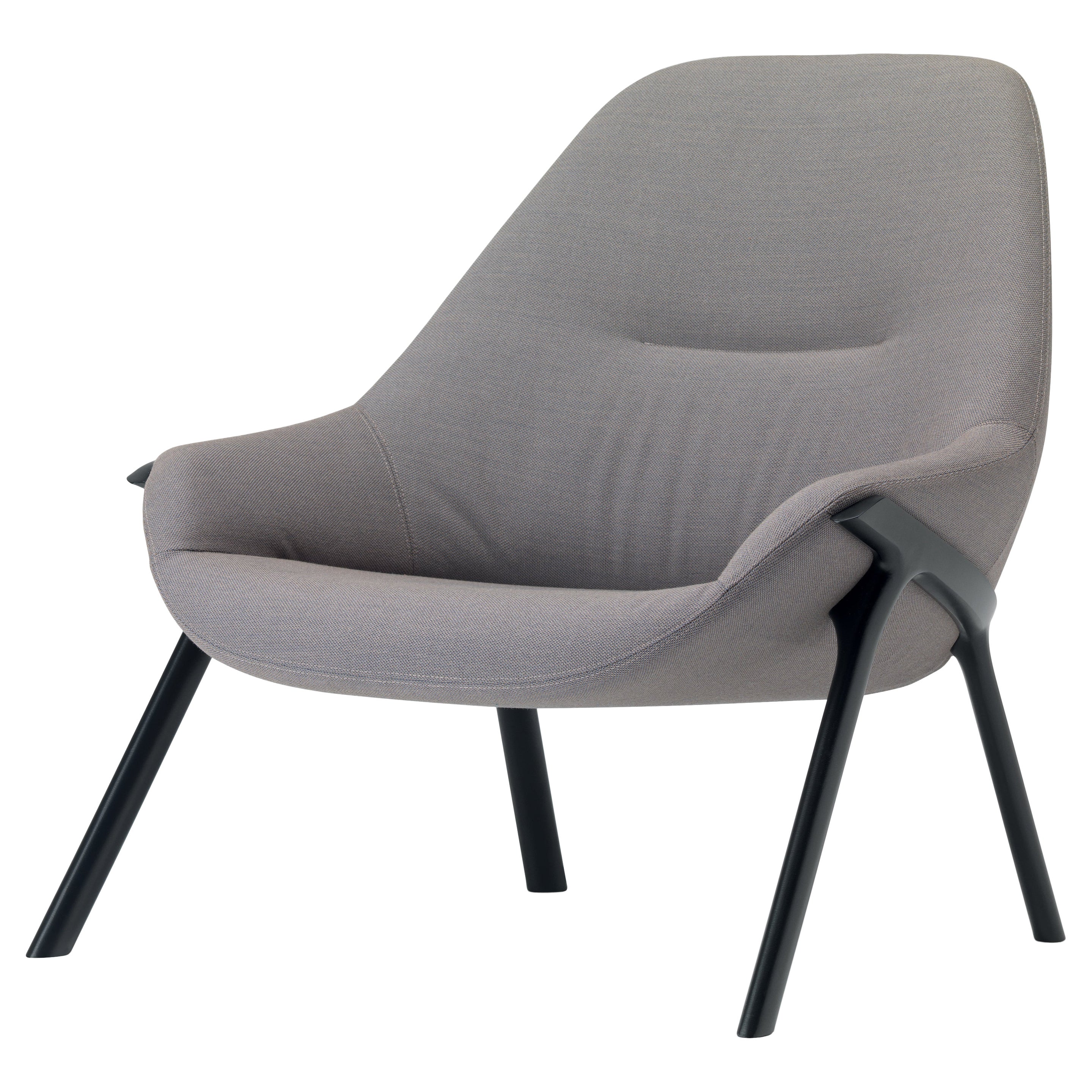 Alias 038 Gran Kobi Essentiel Armchair with Grey Seat and Black Lacquered Frame For Sale