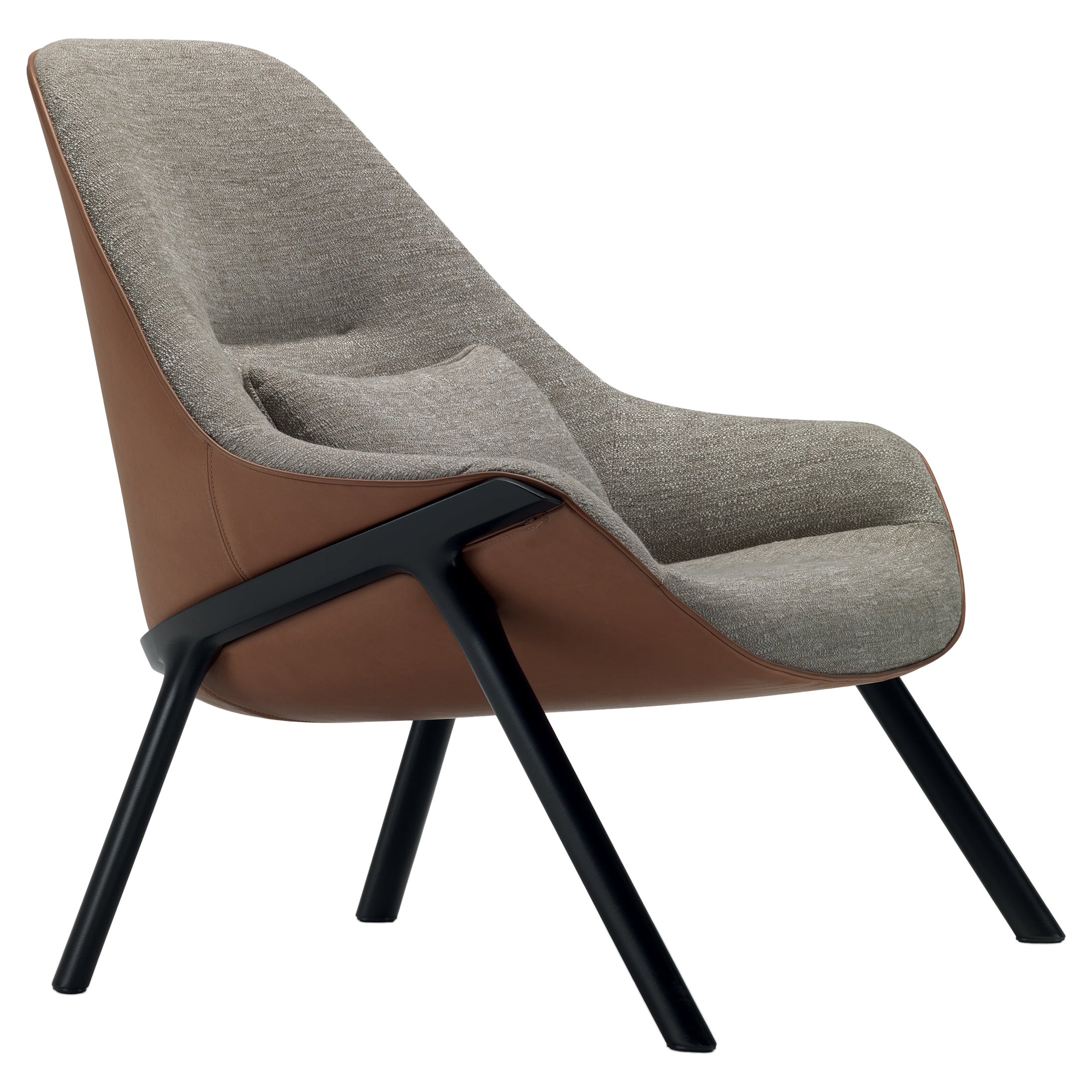 Alias 038 Gran Kobi Essentiel Armchair with Brown/Grey Seat and Lacquered Frame For Sale