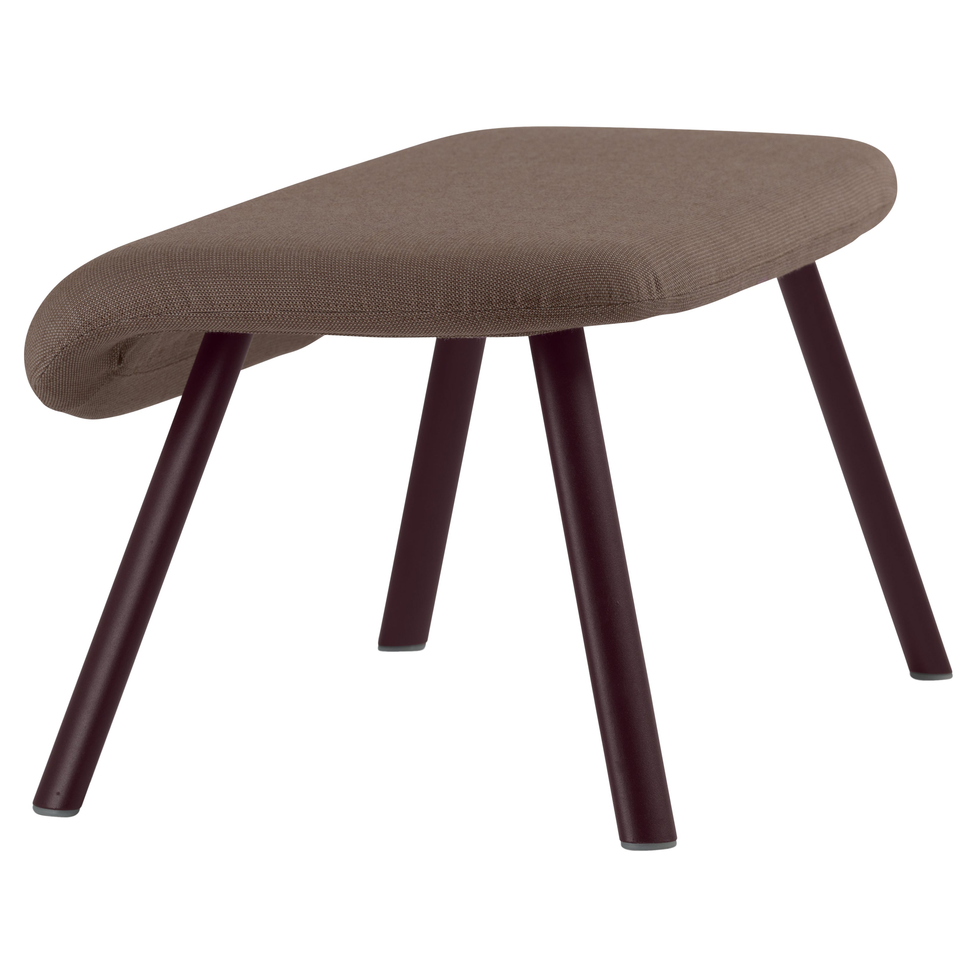 Alias 037 Gran Kobi Pouf in Brown Seat and Lacquered Aluminum Frame For Sale