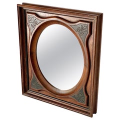 19th Century, English Wood Mirror, Brown Color