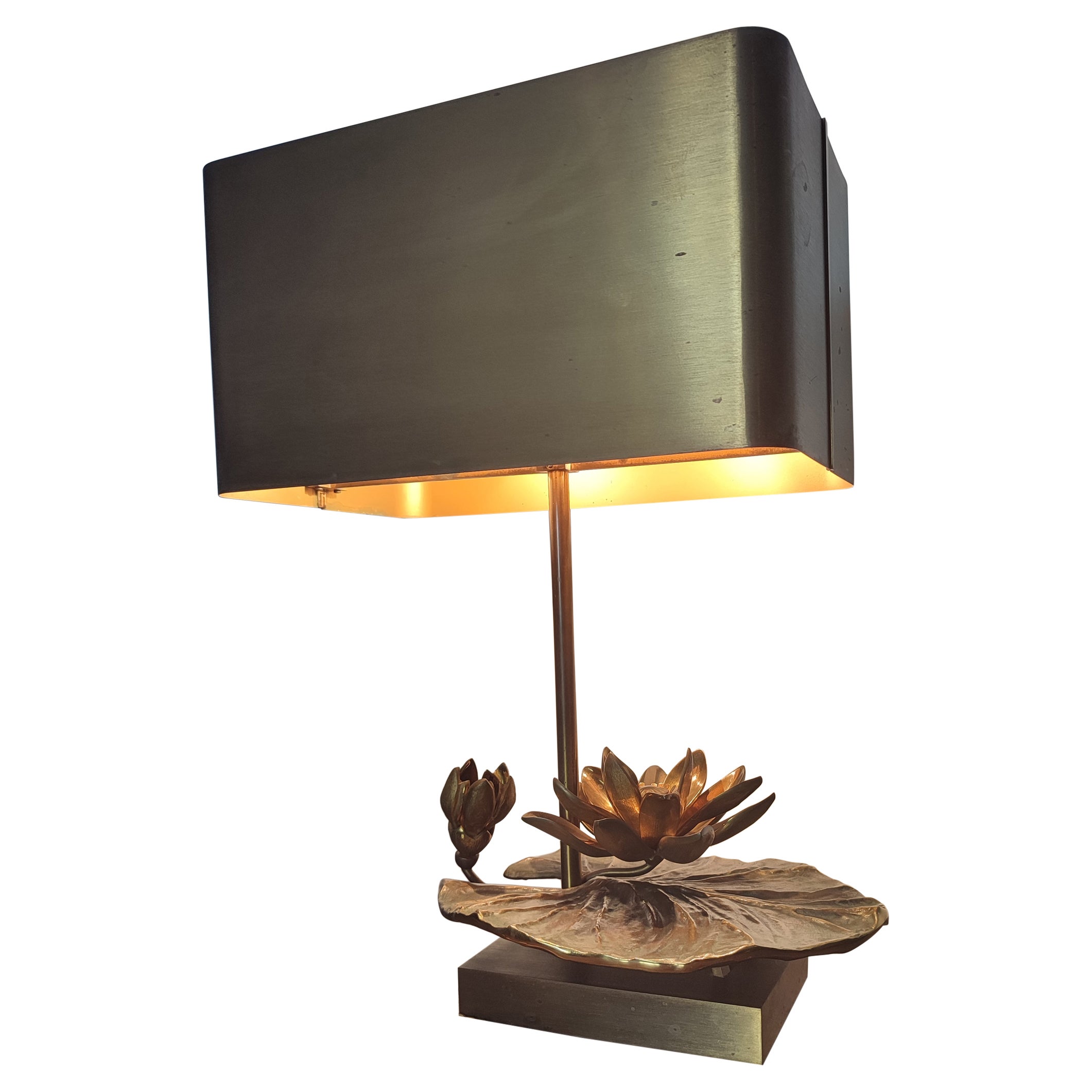 Water Lilly Table Lamp from Maison Charles, France, 1970s