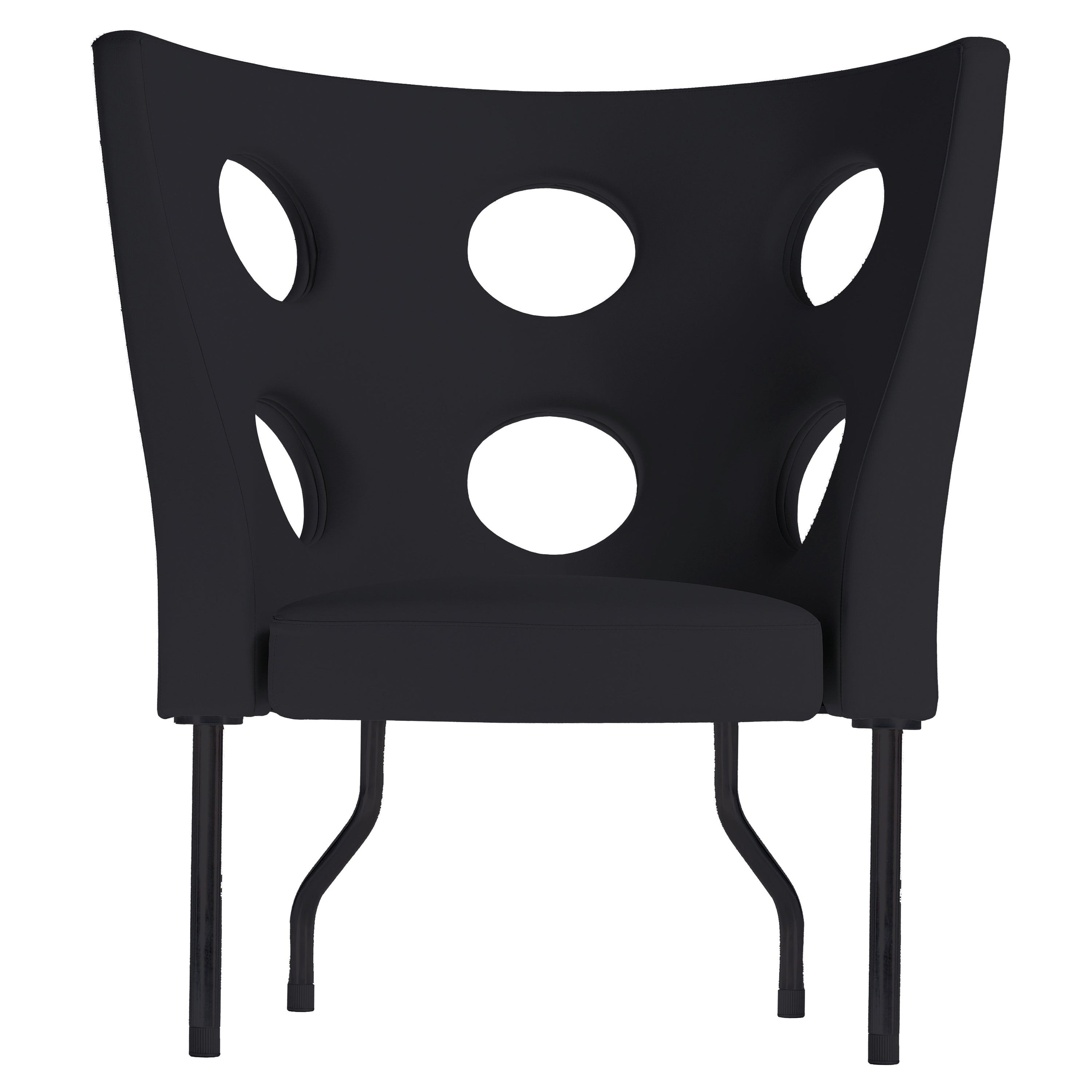 Alias 911 Monoflexus Armchair in Black with Upholstery and Lacquered Steel Frame For Sale