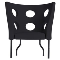 Alias 911 Monoflexus Armchair in Black with Upholstery and Lacquered Steel Frame
