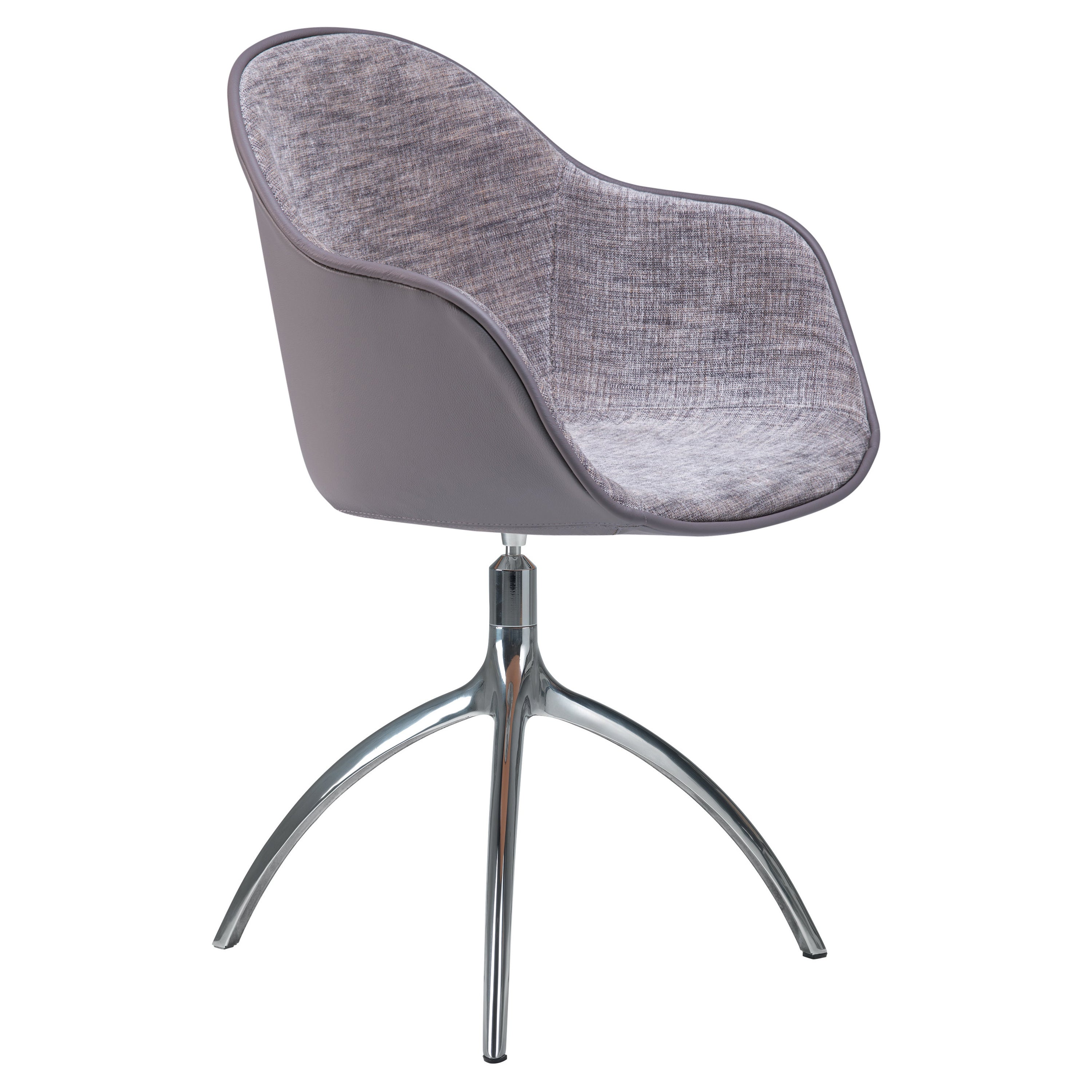 Alias 07E New Lady Soft Chair with Upholstery Seat and Polished Aluminum Frame For Sale