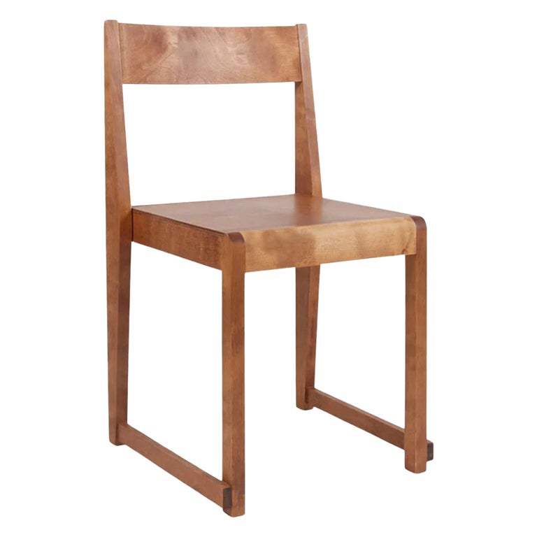 Scandinavian Design Chair 01 Warm Brown Wood For Sale at 1stDibs