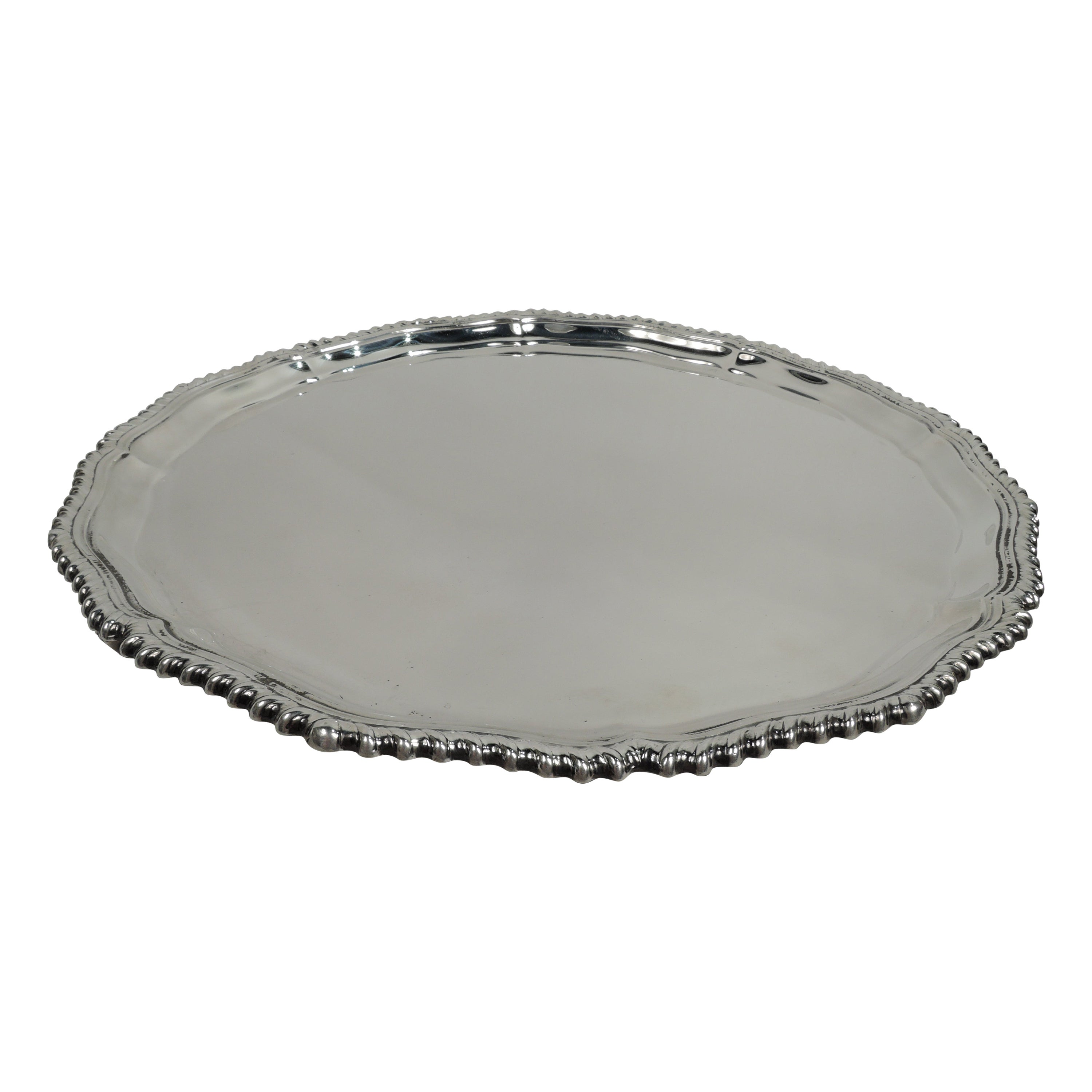 Traditional English Georgian Sterling Silver Salver Tray