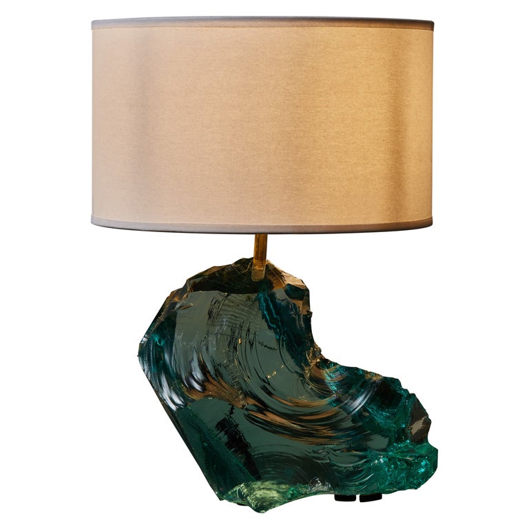 Hammered Glass Table Lamp at 1stDibs