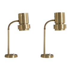 Vintage Tr&Co, Table Lamps, Brass, Norway, 1960s