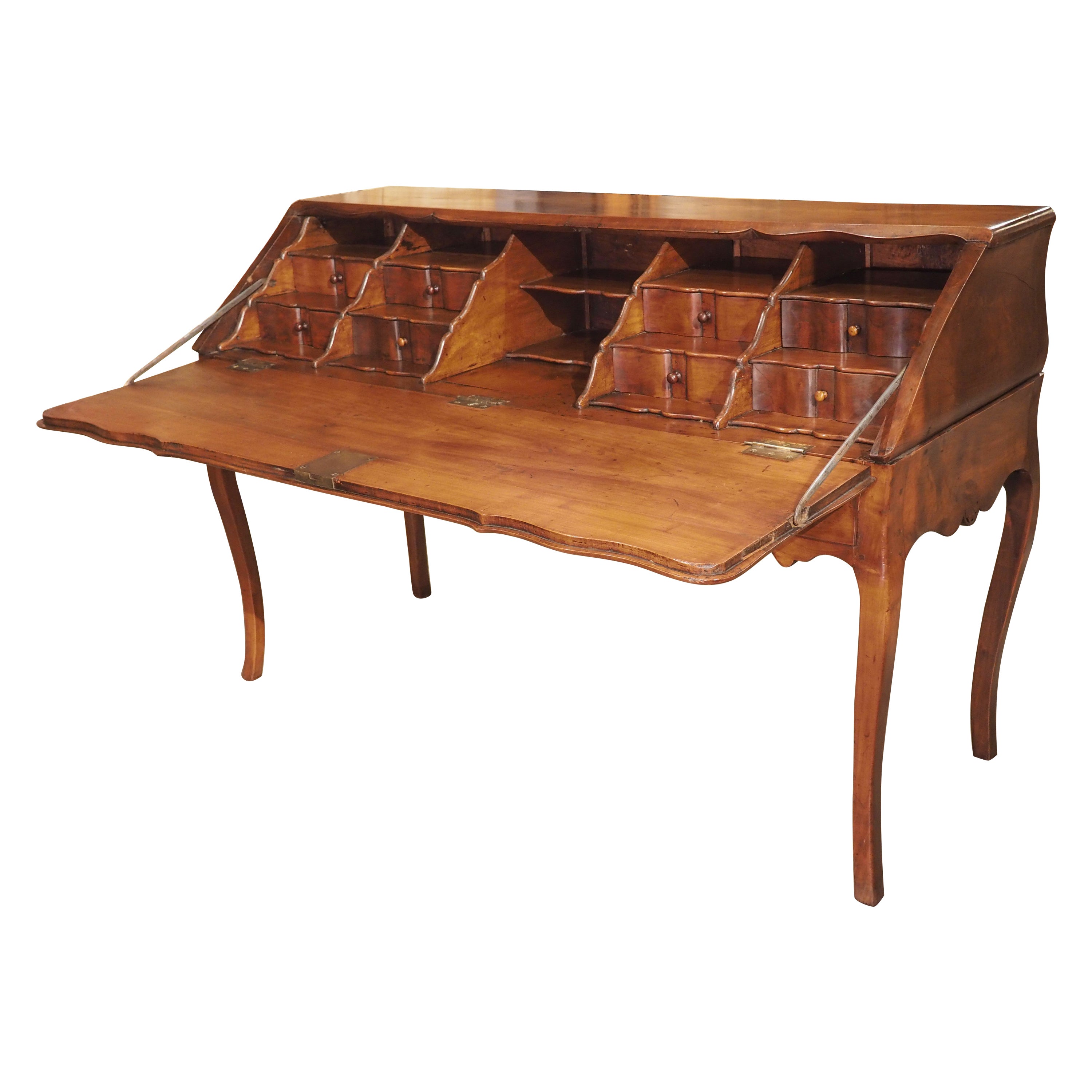 18th Century French Cherrywood 'Bureau de Pente' Slant Top Writing Desk For Sale