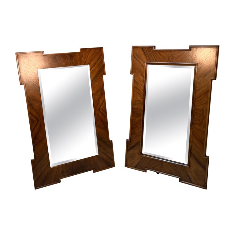 Pair of Dark Wood Mirrors For Sale at 1stDibs