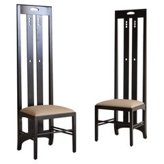 Vintage Pair of Ingram Dining Chairs Attributed to Charles Mackintosh for Cassina, Italy