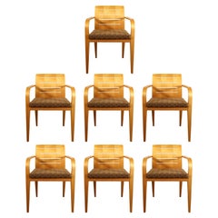 Used Contemporary Modern Set of 7 Bentwood Slat Back Armchairs by Haworth